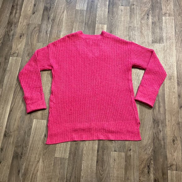 Nine West Chunky Knit Sweater V-Neck Pink Size Medium - Picture 2 of 6